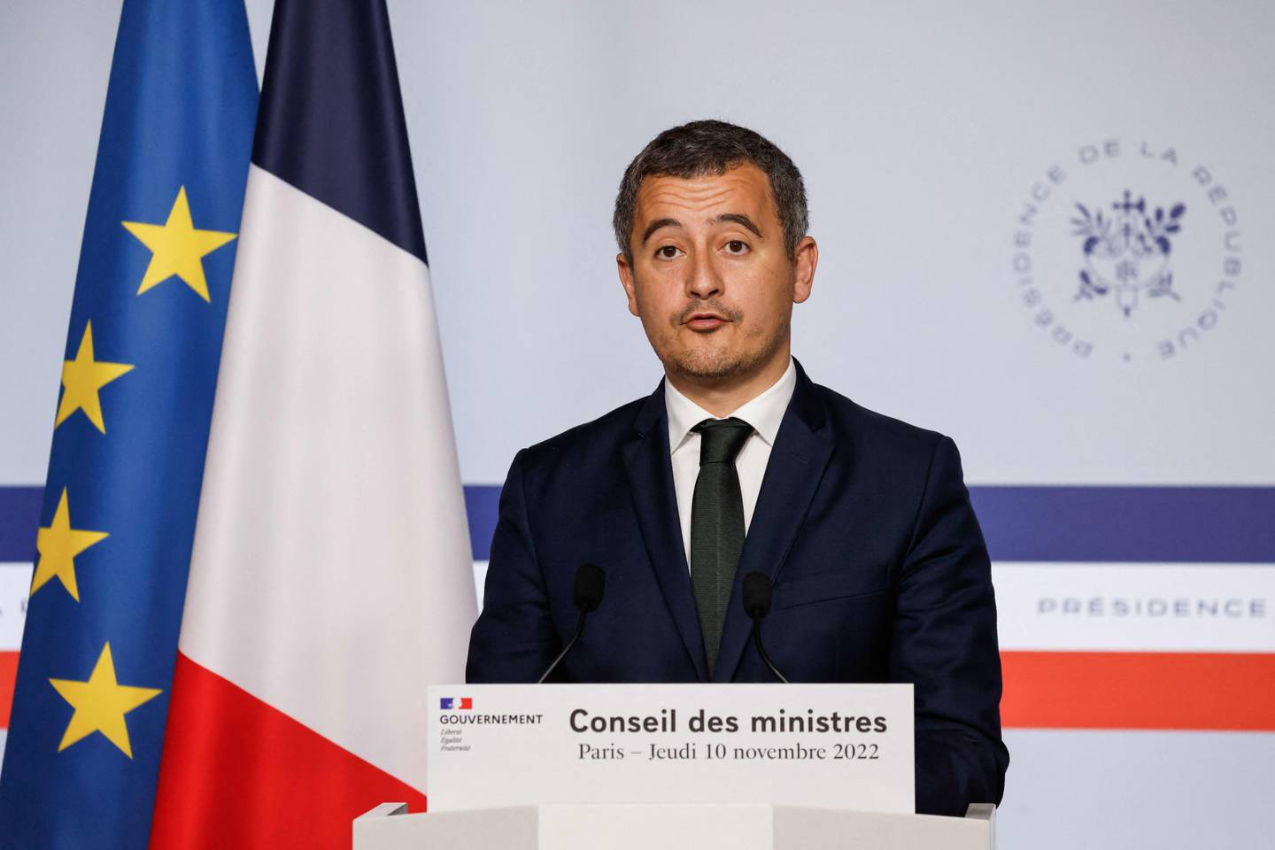 French Interior Minister Gerald Darmanin. AFP 