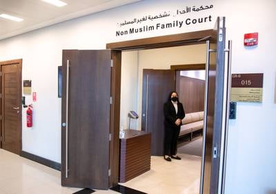 The civil ceremony was held at Abu Dhabi's Non-Muslim Family Court.