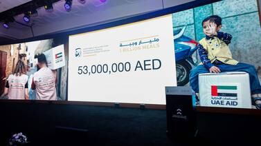 Last year's Most Noble Numbers auction in Dubai for special vehicle plates and mobile numbers raised more than Dh53 million ($14.4 million) to support the One Billion Meals campaign. Wam