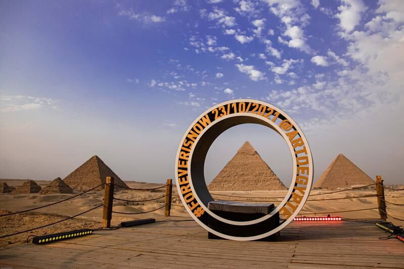 Forever is Now is the first curated international contemporary art exhibition to take place at the Pyramids of Giza. Photo: Art d'Egypte