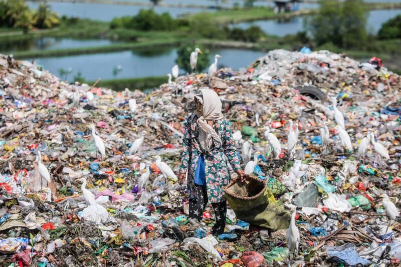 A dump in Medan, Sumatra. According to the Indonesian Environment Ministry, the country produced 30.8 million tonnes of waste last year, almost one fifth of which was plastic. EPA