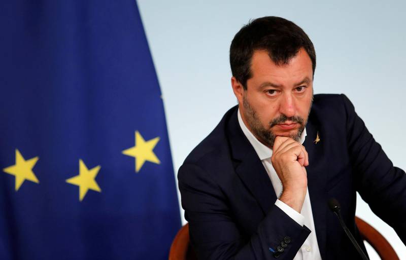 Italian Deputy Prime Minister Matteo Salvini attends a joint news conference following a cabinet meeting in Rome, Italy, June 11, 2019 REUTERS/Remo Casilli     TPX IMAGES OF THE DAY