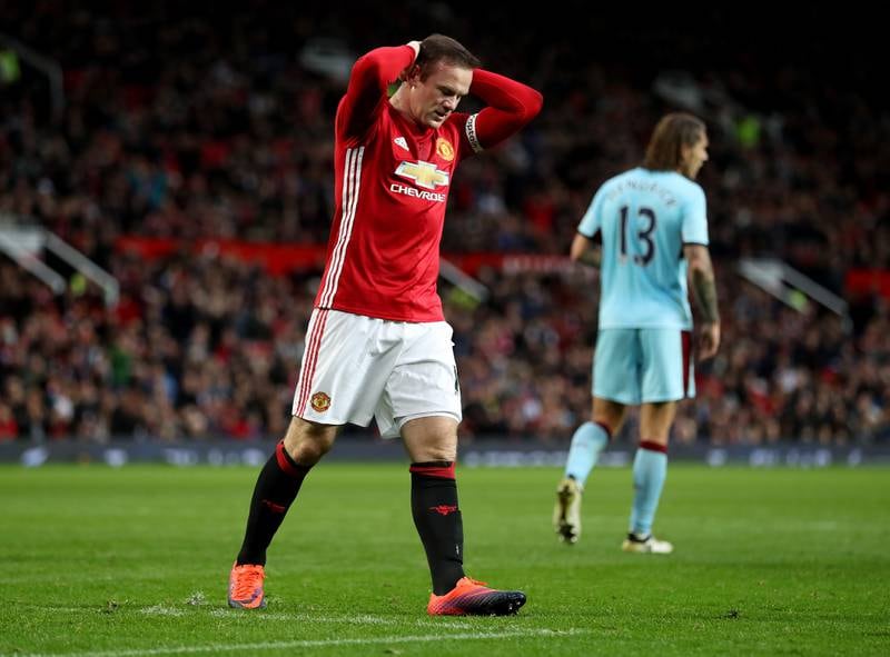Wayne Rooney during the 2015-16 season, when United were fifth with 66 points. Getty