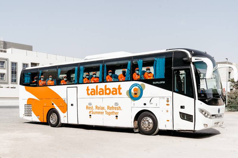 Talabat also introduced cooling vests, towels and 21 air-conditioned buses at rest stops across the country to offer shelter from the sun.