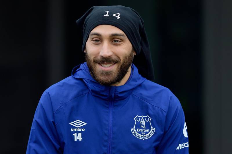HALEWOOD, ENGLAND - JANUARY 8 (EXCLUSIVE COVERAGE) Cenk Tosun of Everton during the Everton FC training session at USM Finch Farm on January 8 2020 in Halewood, England.  (Photo by Tony McArdle/Everton FC via Getty Images)