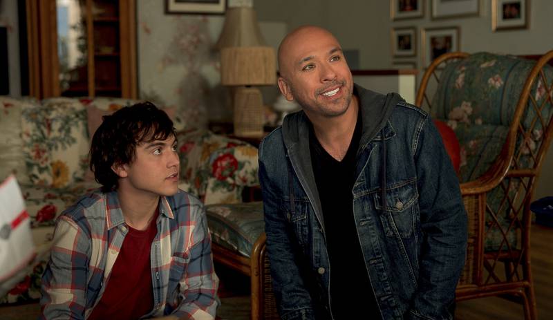 This image released by Universal Pictures shows Brandon Wardell, left, and Jo Koy in "Easter Sunday. " (Ed Araquel / Universal Pictures via AP)