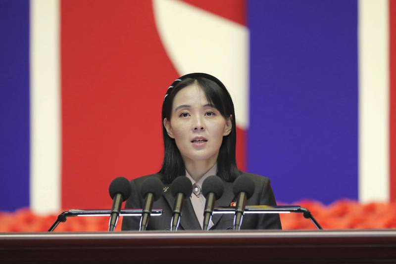 Kim Yo-jong said the South Korean president should 'shut his mouth'. AP