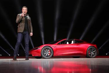 Tesla chief executive Elon Musk first revealed what the Roadster would look like in November 2017 EPA