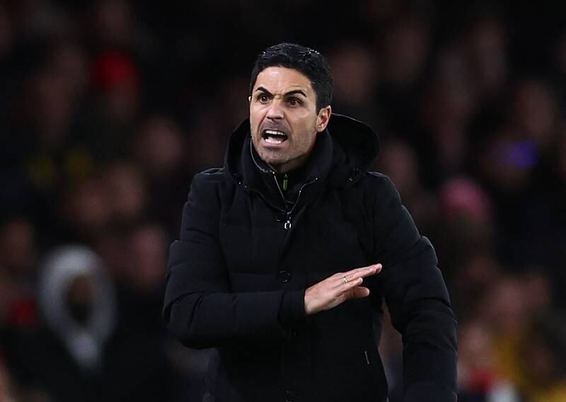Mikel Arteta during the Newcastle game. Reuters