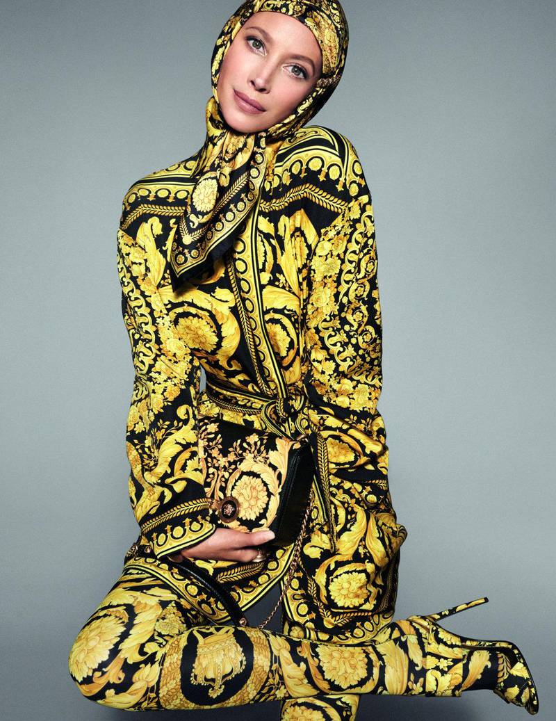 Christy Turlington in the Versace spring/summer 2018 campaign shot by Steven Meisel
