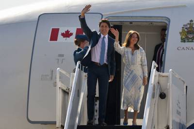 Canadian Prime Minister Justin Trudeau and his wife Sophie Gregoire Trudeau during a trip to Mexico in January. AFP