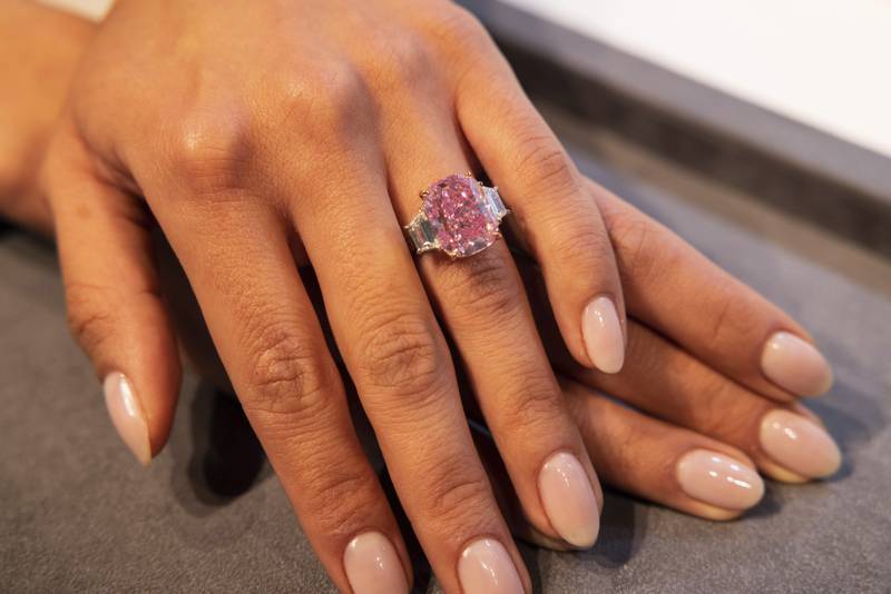 The 10.57 carat rock will go on show in Hong Kong next week and later will be exhibited in Dubai, Singapore, Shanghai, Taiwan and Geneva. AP
