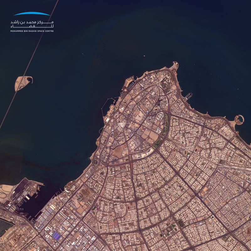 Kuwait, which has a population of more than 4.5 million people, seen from space.