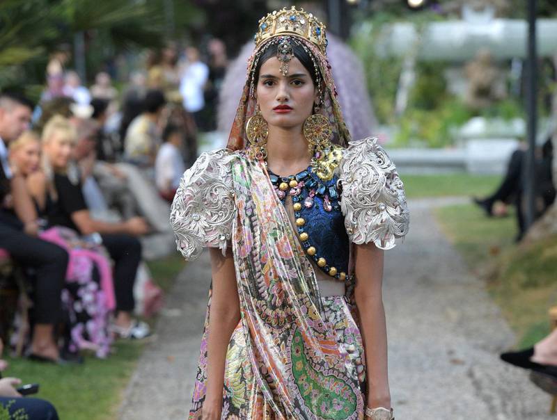 We respect all religions, all cultures': Dolce & Gabbana sends headscarves  and saris down the runway