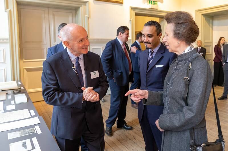 Princess Anne in conversation with Mark Evans and Saudi ambassador to the UK Prince Khalid bin Bandar at the launch.

