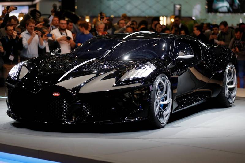 The new Bugatti La Voiture Noire at the 89th Geneva International Motor Show in Switzerland. Reuters