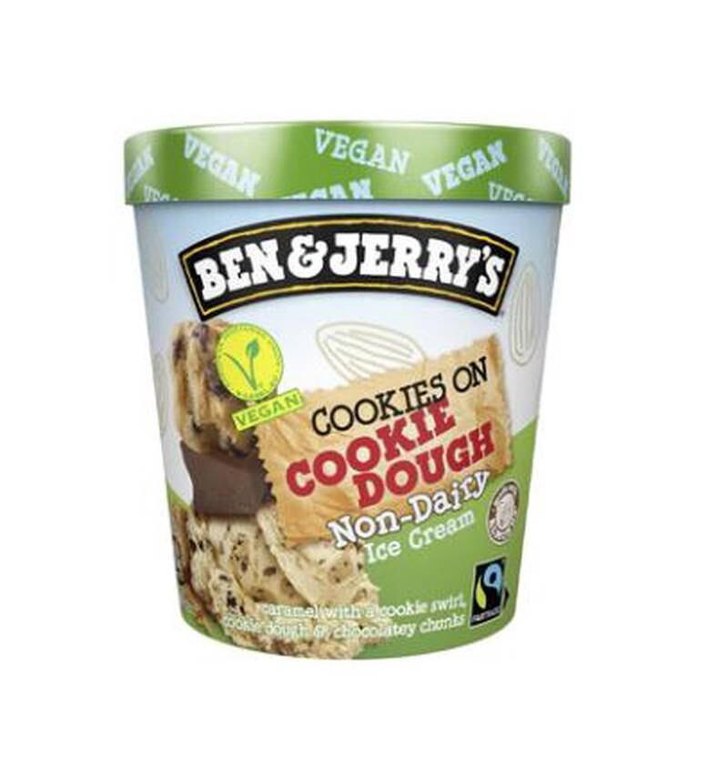 Ben & Jerry's non-dairy Cookies on Cookie Dough ice cream