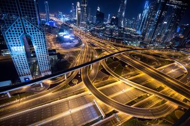 A view of the deserted streets of Dubai as UAE residents have been asked to stay at home to curb the spread of coronavirus. EPA