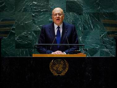 Najib Mikati raises Lebanon's Syrian refugee 'burden' at UN