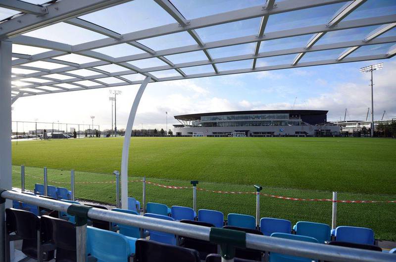 A view of one of the youth pitches at the new City Football Academy. AFP