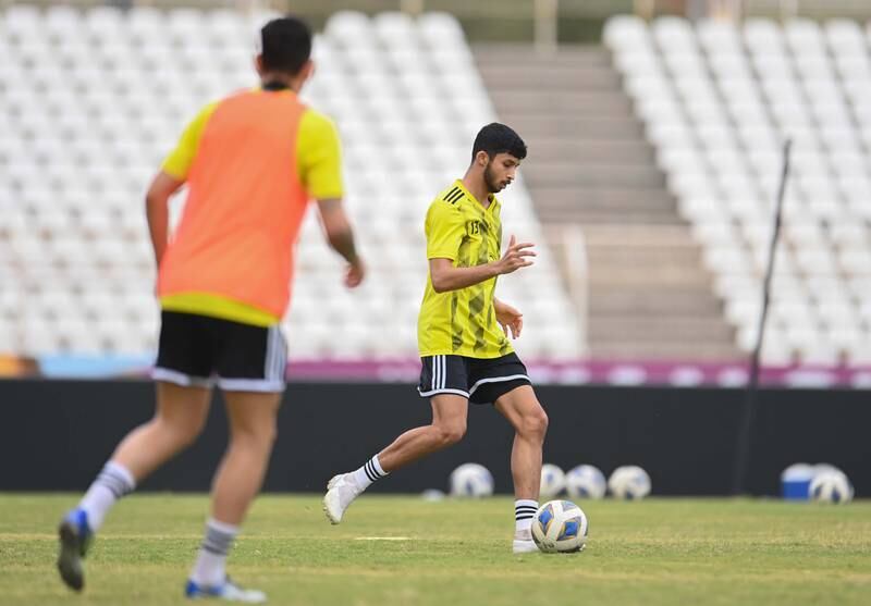 UAE's Mohammed Al Attas during training.