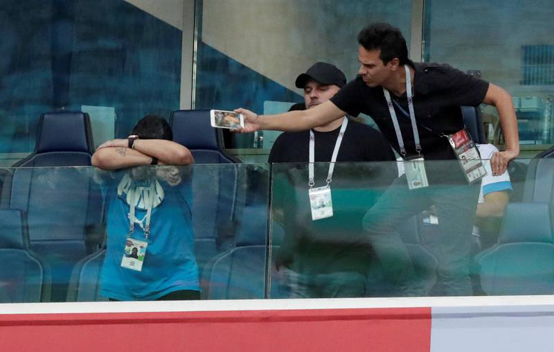 Diego Maradona during the match. Henry Romero / Reuters