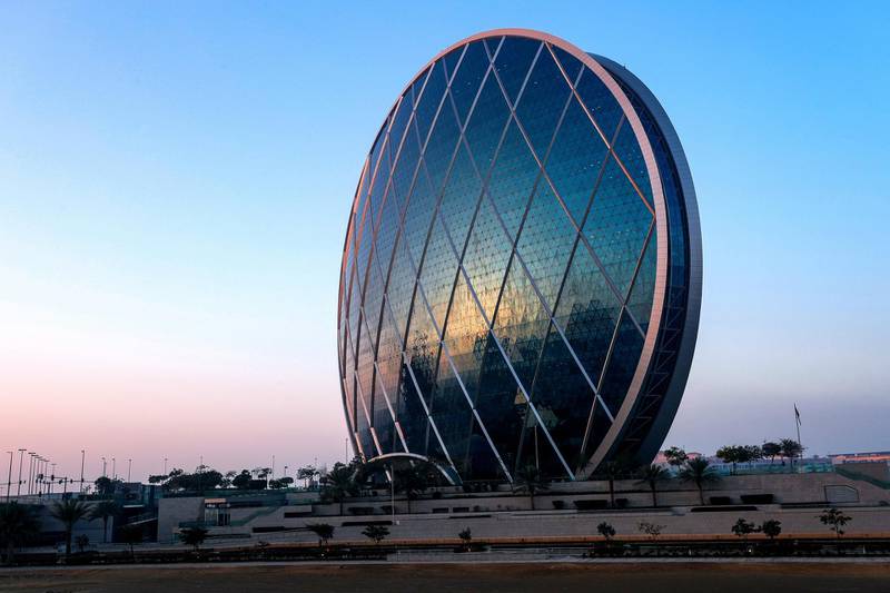 Abu Dhabi, United Arab Emirates, February 15, 2021.  Stock Images, Aldar Headquarters, Al Bandar on a cold morning.Victor Besa/The NationalSection: Standalone/Stock