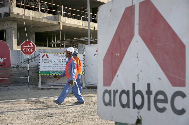 A unit of Arabtec Holding, the Dubai listed construction company, won two contracts worth Dh210 million in Abu Dhabi. Silvia Razgova / The National