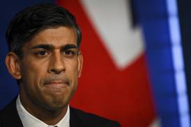 Prime Minister Rishi Sunak delivers a speech in Downing Street during which he argued it was necessary to water down some of Britain's environmental commitments, saying the country must fight climate change without penalising workers and consumers.  AP