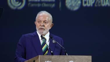 Brazil's President Luiz Inacio Lula da Silva speaking at the Cop28 climate change conference in Dubai. PA