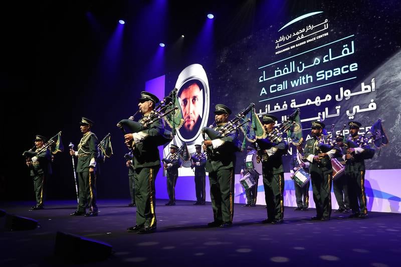Members of the Dubai Police Band perform at the event 