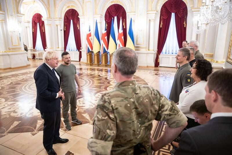 'You defend your right to live in peace, in freedom and that's why Ukraine will win,' Mr Johnson said. Photo: Ukraine Government / No 10 Downing Street