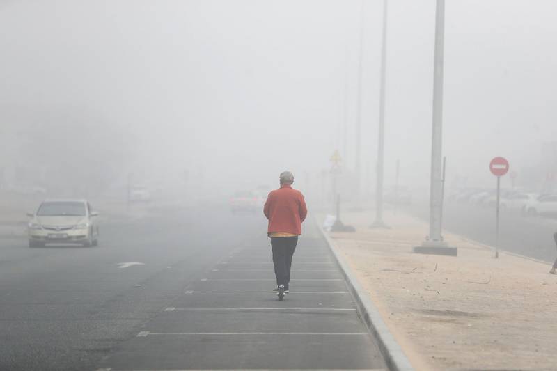Dubai, United Arab Emirates - Reporter: N/A. News. Weather. Heavy fog hits Dubai. Dubai. Sunday, January 17th, 2021. Chris Whiteoak / The National