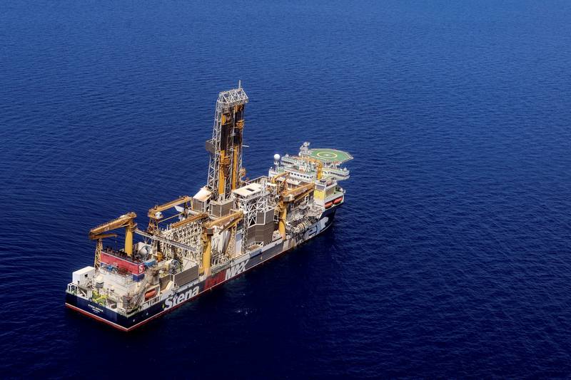 London-based Energean's ship at the Karish natural gas field offshore Israel in the East Mediterranean. Photo: Reuters