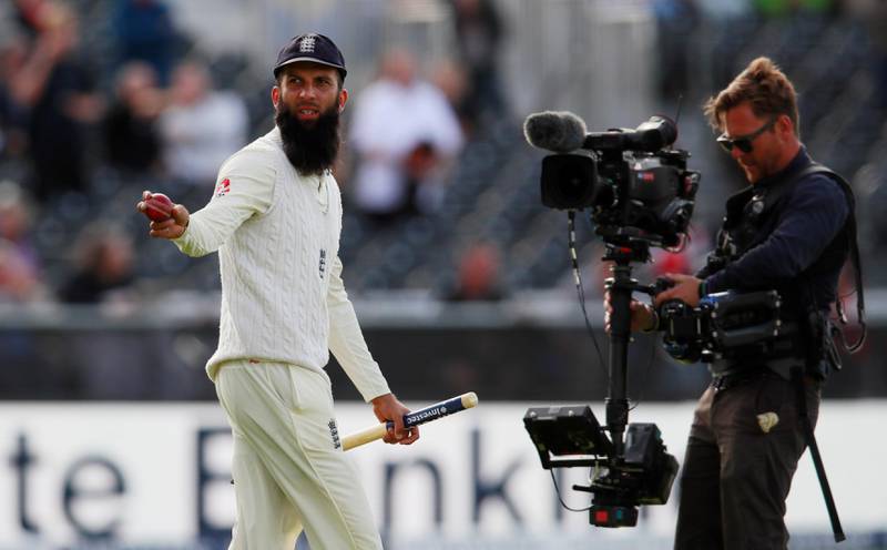Cricket - England vs South Africa - Fourth Test - Manchester, Britain - August 7, 2017   England's Moeen Ali celebrates winning the test series after the match   Action Images via Reuters/Jason Cairnduff