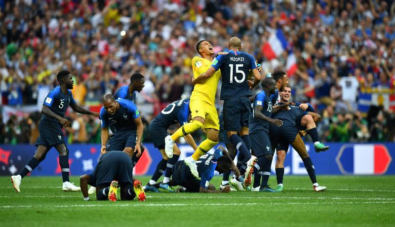 France players celebrate winning the last World Cup. Reuters