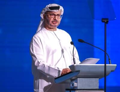 Dr Anwar Gargash, diplomatic adviser to the President, at the ninth Abu Dhabi Strategic Debate at Emirates Palace. Victor Besa / The National