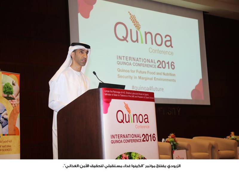 Dr Thani Al Zeyoudi, Minister of Climate Change and Environment, on Tuesday told a conference that there were very few drawbacks to the grain, quinoa, which could address the country’s food security concerns. Wam