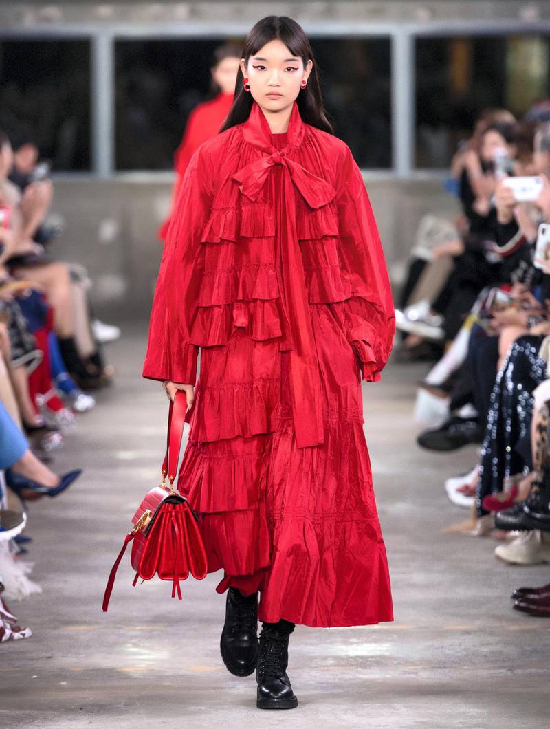 This was one of the first looks sent down the Valentino pre-fall 2019 runway in Tokyo on November 27, a hint to the parade of red that was about to follow 