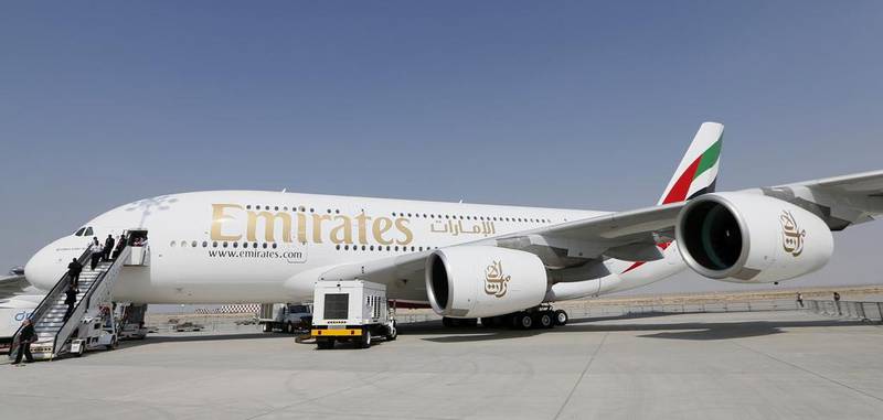 In 2000, Emirates was the first airline to sign up for the Airbus A380, pictured, when it ordered seven, with an option on five more, at the Farnborough Air Show. It also bought another six Boeing 777-300s. In 2001, it signed a £24 million deal to sponsor English Premiership football club Chelsea for four years, and announced a $15 billion order for 15 A380s, eight A340-600s, three A330s and 25 Boeing 777s. In 2003, it broke records at the Paris Air Show with an order for 71 aircraft at a cost of $19 billion. In the same year it launched ice, making it the first airline to offer more than 500 channels of in-flight entertainment on demand in all classes, the widest choice in the skies. In 2007, Captain Abbas Shaban, a UAE national, was the first pilot qualified to fly the A380, which the airline took delivery of in 2008. AFP