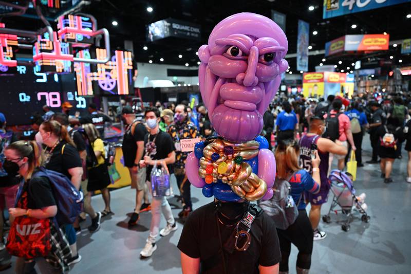 A cosplayer depicts Thanos from Marvel's 'Infinity War'. AFP