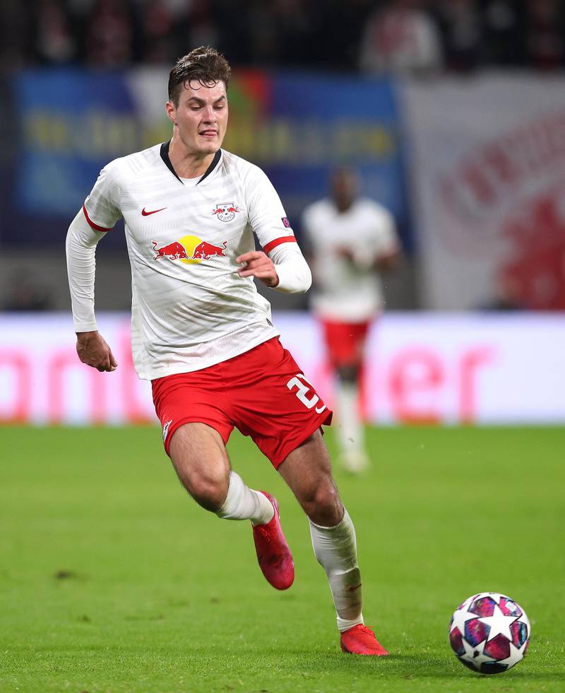 Leipzig's Czech forward Patrik Schick runs with the ball during the UEFA Champions League round of 16 second leg football match between RB Leipzig and Tottenham Hotspur in Leipzig, eastern Germany on March 10, 2020. (Photo by Ronny Hartmann / AFP)