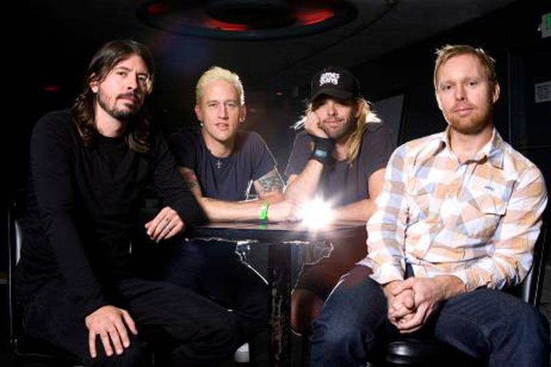 The band Foo Fighters poses for a photograph in Los Angeles on Wednesday, Oct. 24, 2007. (AP Photo/Matt Sayles)