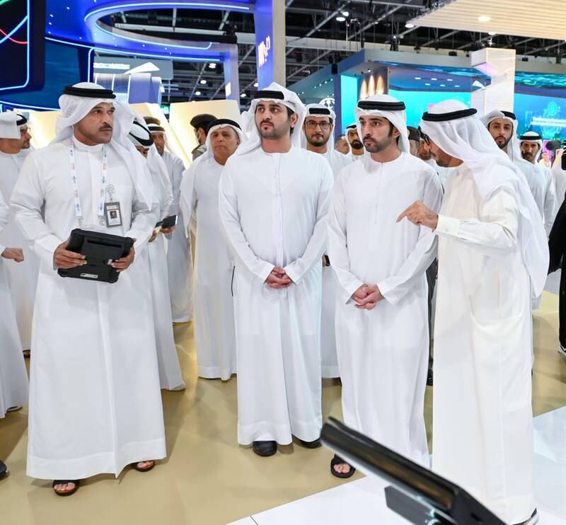 Sheikh Hamdan bin Mohammed, Crown Prince of Dubai, visits Gitex 2022. All Photos: Sheikh Hamdan / Twitter
