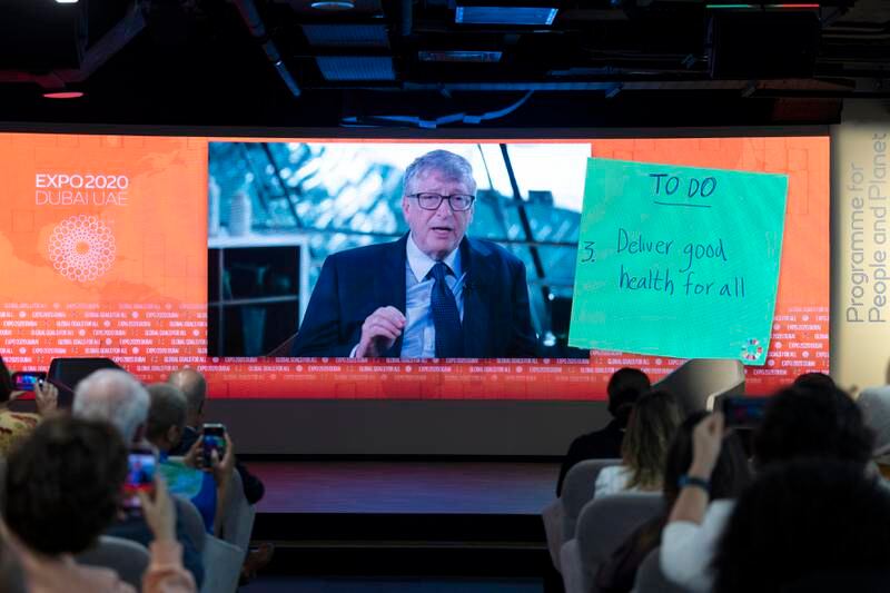 Bill Gates, co-chairman of the Bill & Melinda Gates Foundation, during the Global Goals for All event. Photo: Expo 2020 Dubai