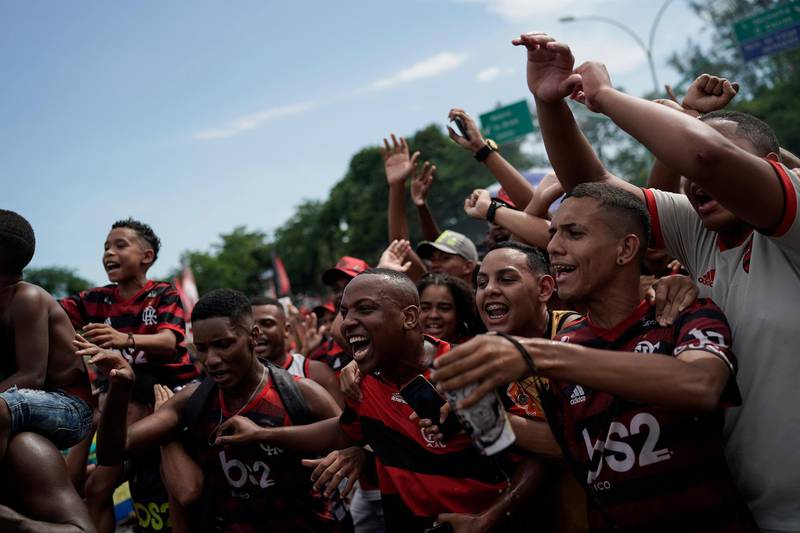 Supporters of Flamengo were out in big numbers to cheer their team as they departed for the Fifa Club World Cup over the weekend. AP
