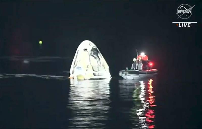 The return of the SpaceX Dragon capsule had been postponed twice due to high winds. AP Photo