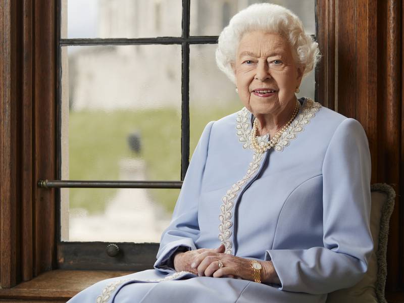 The official platinum jubilee portrait of Queen Elizabeth, taken at Windsor Castle recently. Photo: Buckingham Palace
