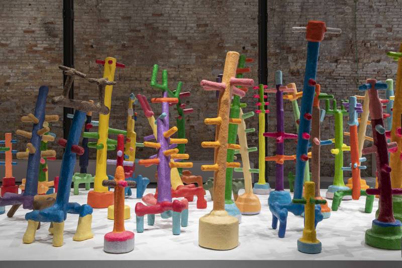 Emirati artist Mohamed Ahmed Ibrahim’s installation of 128 sculptures, Between Sunrise and Sunset, has opened at the Venice Biennale's National Pavilion UAE. All photos: Ismail Noor / National Pavilion UAE