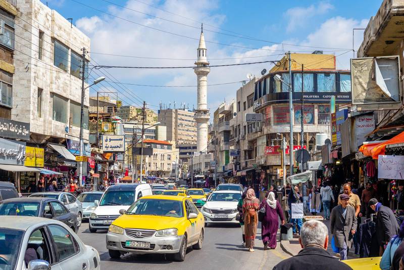 T4WREP Amman, Jordan - March 28, 2019: street view of amman, the capital city of jordan. Alamy